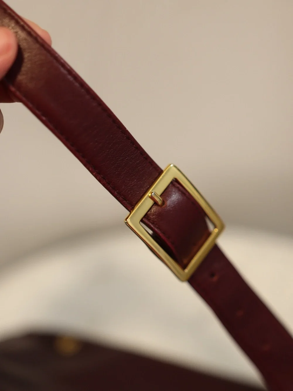 Etienne Aigner Oxblood Leather Shoulder Bag with Gold Hardware - Picture 7 of 9